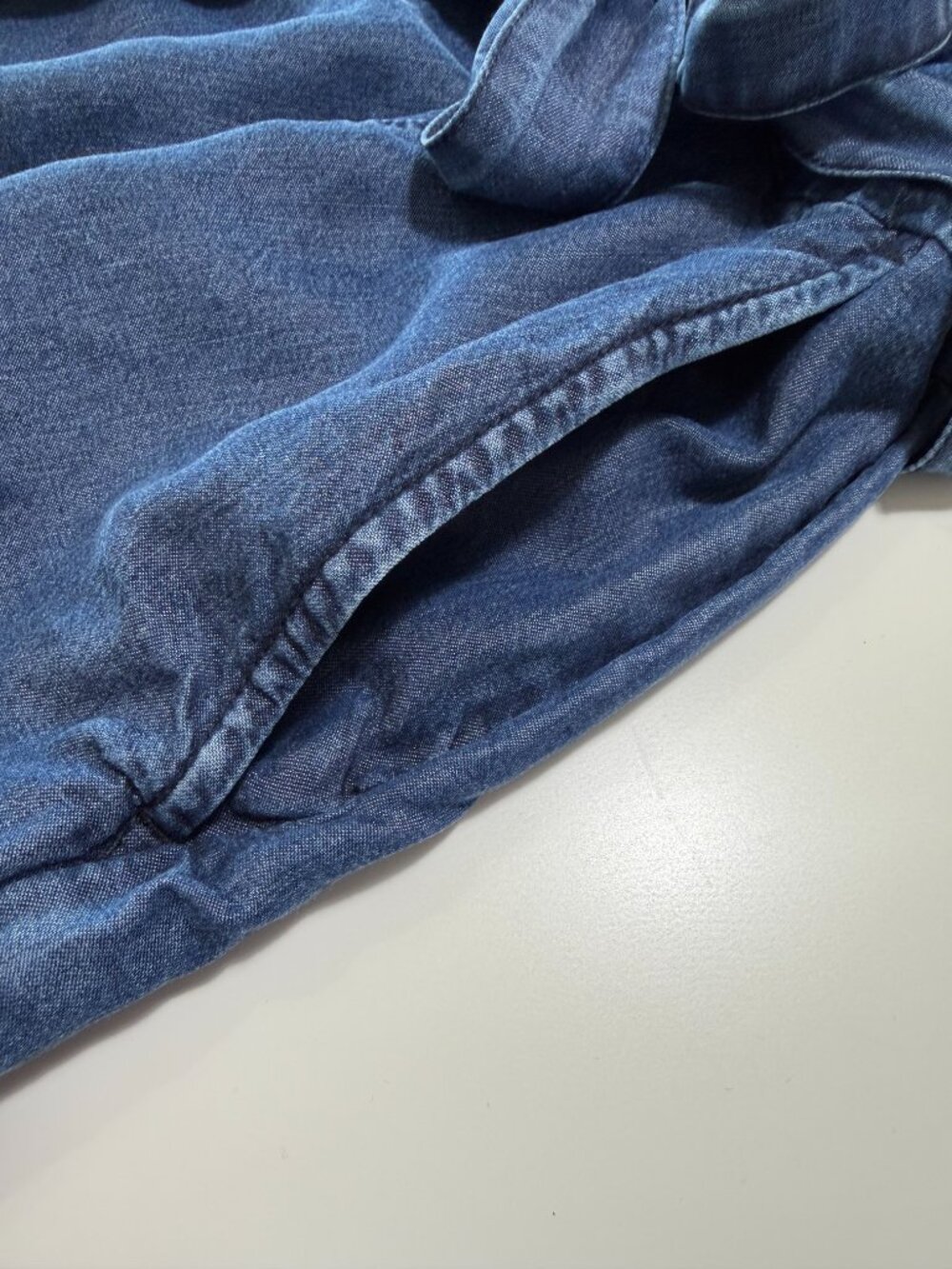 Dynamite Blue Denim Jumpsuit with Straps and Buttons - Picture 6 of 11